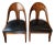 Rare Pair of Mid-Century Michael Taylor for Baker Mahogany Spoonback Slipper Chairs – All Original Black Leather & Brass Tacks For Sale