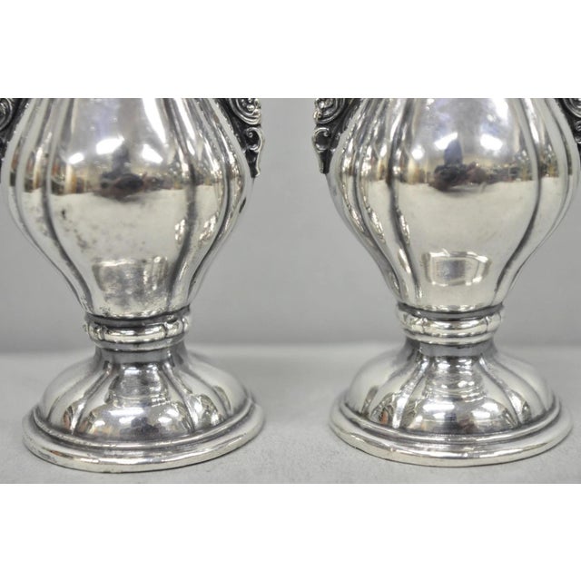 Vintage Wallace Baroque Ornate Silver Plated Salt & Pepper Shakers - A Pair For Sale In Philadelphia - Image 6 of 10