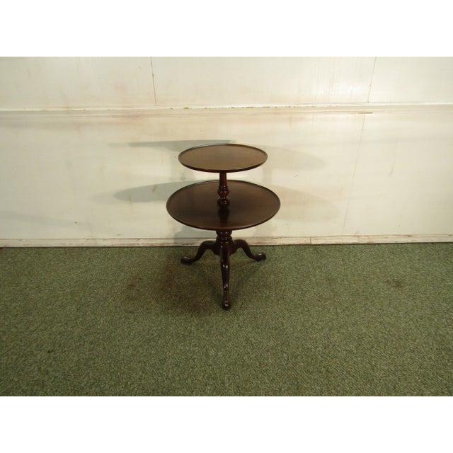 Wood Biggs Solid Mahogany Two Tier Lamp Table For Sale - Image 7 of 7