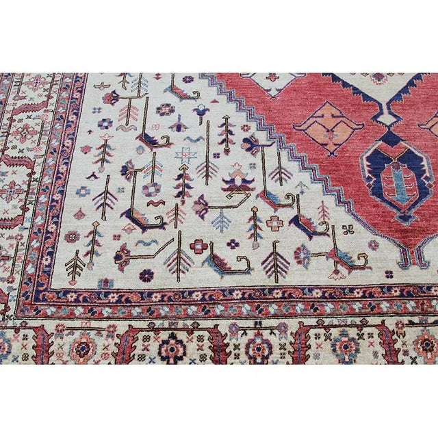 Traditional Handwoven Red/Beige Serapi Style Rug 8'7" X 11'1" For Sale - Image 3 of 10