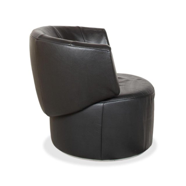 Set of Model 684 Lounge Chair and Ottoman in Black Leather from Rolf Benz For Sale - Image 13 of 17