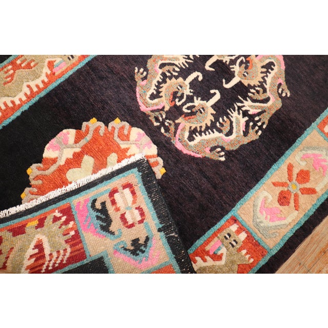 Textile Vintage Colorful Tibetan Rug For Sale - Image 7 of 7