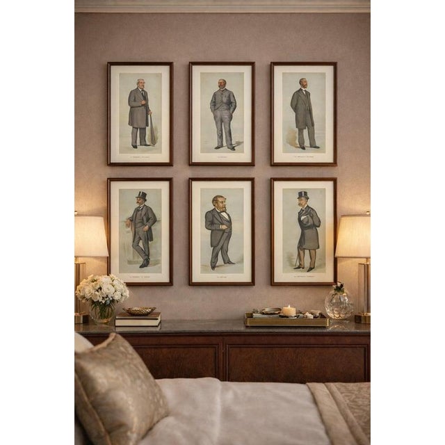 Set of six vanity fair caricatures, 1883 – victorian politics, military & science this cohesive set of six original vanity...