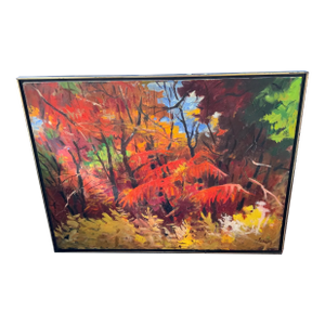 Circa 1970’s James Penney Signed Oil on Canvas Titled “Sunlight Through Sumac”