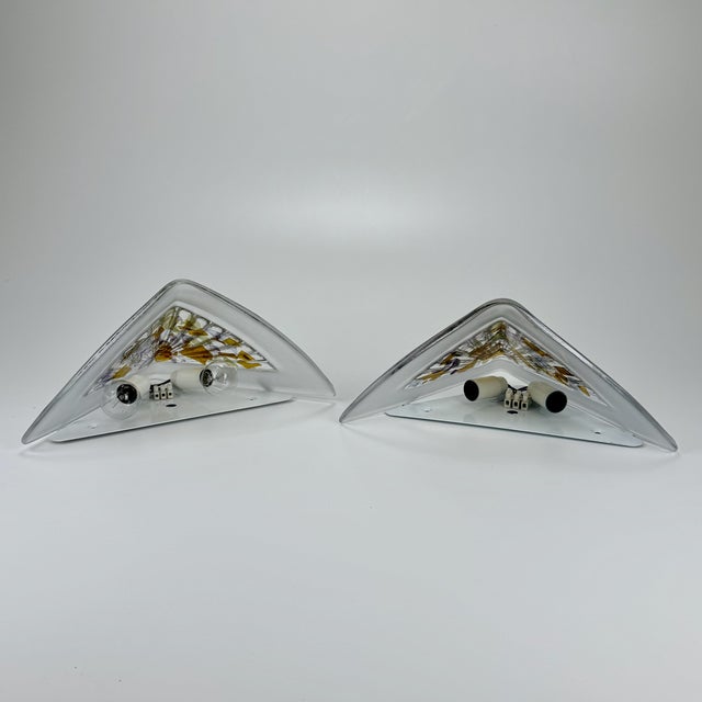Vintage Italian Murano Glass Wall Lamps, 1980s, Set of 2 For Sale - Image 8 of 9