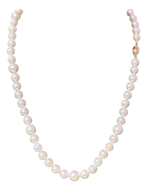 Akoya Pearl Necklace 14k Gold Certified