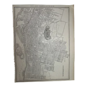 Antique 1920s Montreal Canada City Map