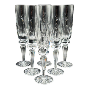 Ceska Regency Crystal Champagne Flutes, Set of 6