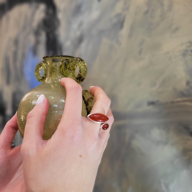 You and Me Ring with Carnelian in 925 Sterling Silver, 2010s For Sale - Image 3 of 18