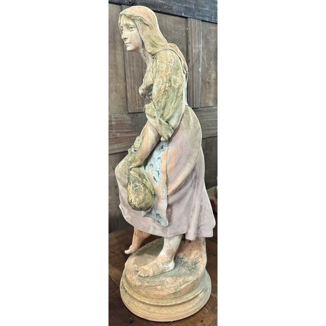 French Country Late 19th Century French Maiden Sculpture For Sale - Image 3 of 9