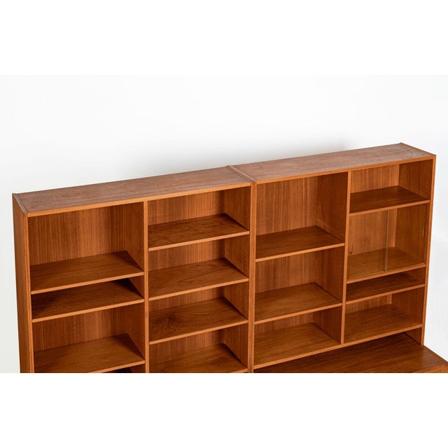 1960s Pair Mid-Century Swedish Modern Teak Bookcase Cabinets, 1960s For Sale - Image 5 of 18