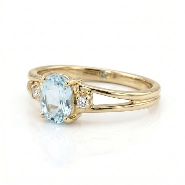 Not Yet Made - Made To Order Natural Aquamarine Engagement Ring - March Birthstone Ring Us 7 For Sale - Image 5 of 5