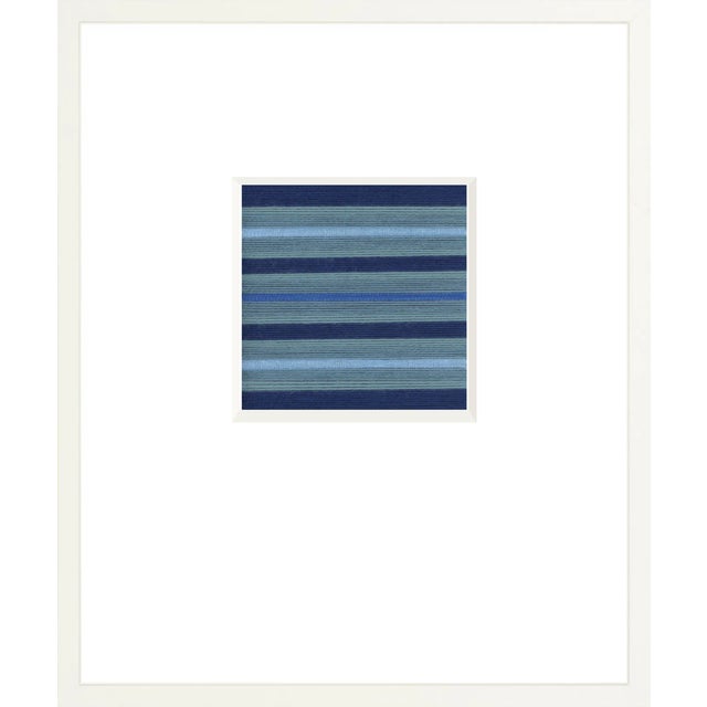 Lagoon in Blue - Fiber Art Fine Art Print - Matted & Framed For Sale