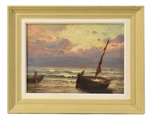 Paul Van De Venne, Small Seascape, 19th Century, Oil on Canvas