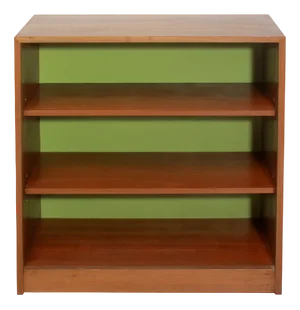 Vintage Bookshelf in Walnut with Green Back Wall, 1965