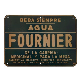 Spanish Art Deco Advertising Tin, Agua Fournier For Sale