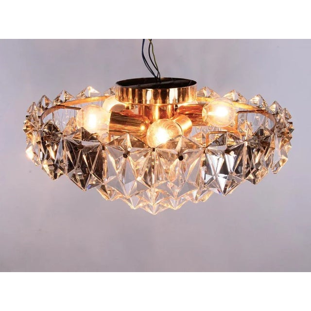 Flush Mount in Crystal and Gilt Brass from Kinkeldey, Germany, 1970s For Sale - Image 9 of 11