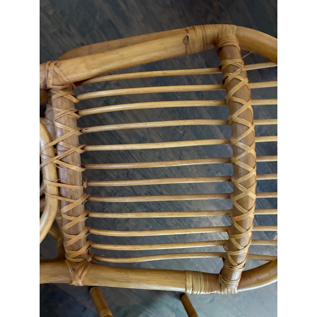 Pair of Vintage Albini Style Italian Bent Bamboo Rattan Chairs For Sale - Image 12 of 18