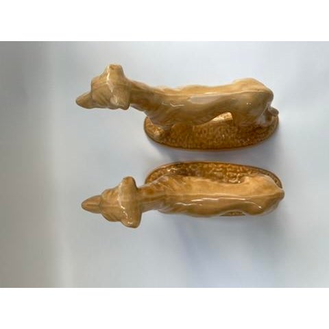 Antique Porcelain Greyhound Statues a Pair For Sale - Image 4 of 8