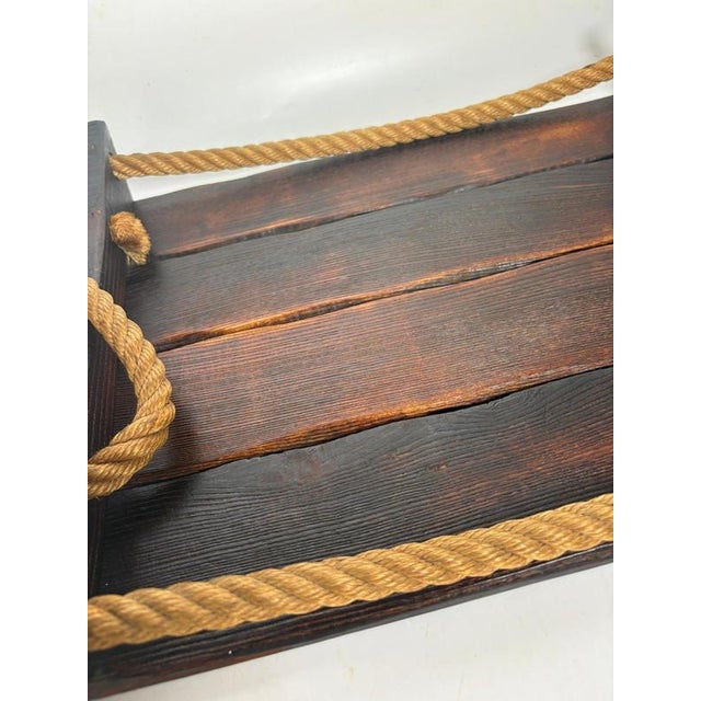 Wood Wood and Rope Tray, France, 1990s For Sale - Image 7 of 13