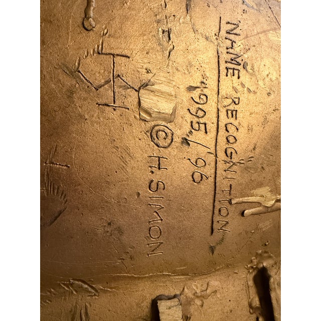 Name Recognition Bronze Open Book Sculpture by Herbert Simon, Ca. 1995 For Sale - Image 4 of 17
