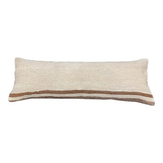 Turkish Hemp Pillow Cushion Natural Beige Brown Cushion Cover 14x40 For Sale