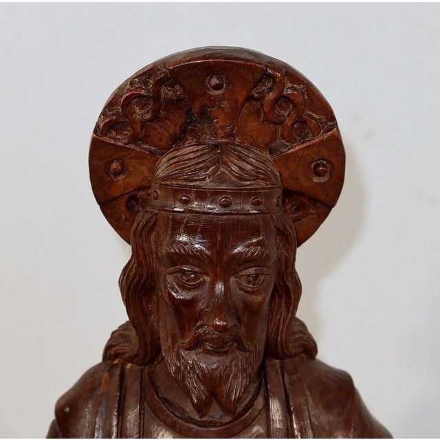 Statue of Christ, 1890s, Chestnut For Sale - Image 6 of 18