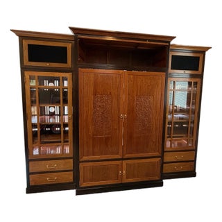 1990s 6 Piece Rosewood Entertainment Centre Custom Adaptation of Ethan Allen Catalogue For Sale