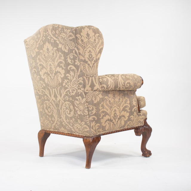 Late 20th Century George II Style Walnut Wing Armchair by Mike Bell For Sale - Image 14 of 18