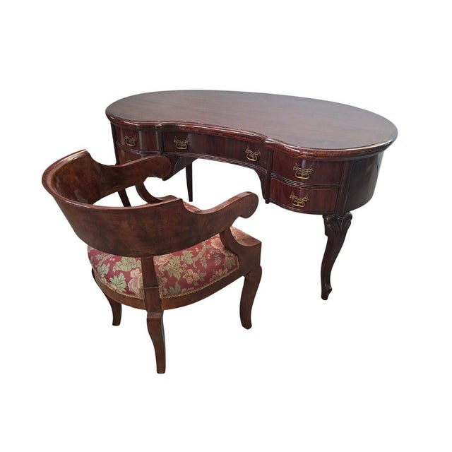 Bean-Shaped Desk and Tub Chair, 1960s, Set of 2 For Sale - Image 6 of 13