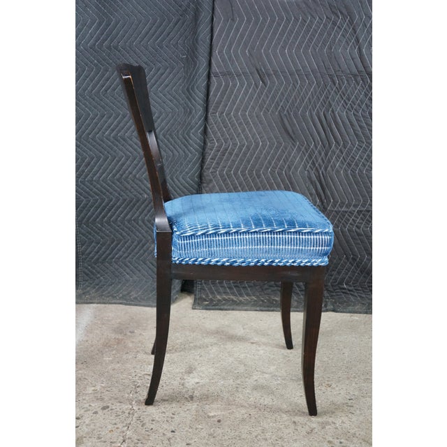 Blue Baker Furniture Biedermeier Directoire Style Mahogany & Blue Velvet Side Chair For Sale - Image 8 of 18