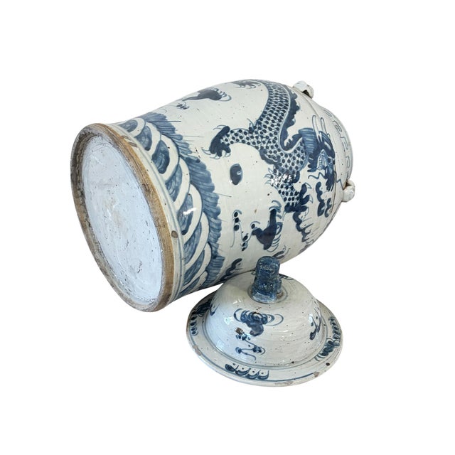 Large Chinoiserie Dancing Dragons Ginger Jar 18" H For Sale - Image 10 of 10