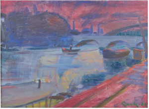 Gerhard Lundberg, La Seine, Paris, Oil on Canvas, 1938