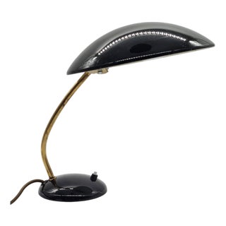 Model 6781 Table Lamp in Black Metal and Brass attributed to C. Dell for Kaiser Idell, Germany, 1950s For Sale