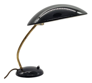 Model 6781 Table Lamp in Black Metal and Brass attributed to C. Dell for Kaiser Idell, Germany, 1950s