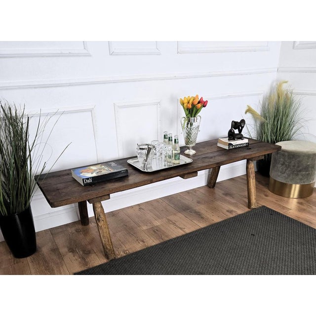 Rustic Antique Italian Rustic Wooden Coffee Table, 1890s For Sale - Image 3 of 11