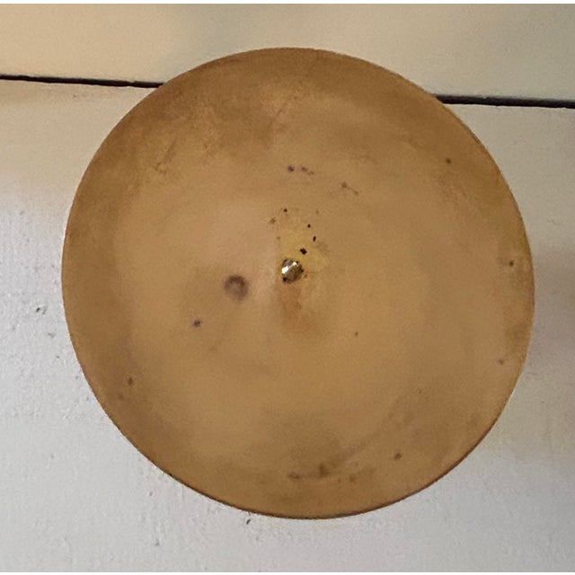 Art Deco Vintage Solid Brass Ram Head Pillar Candle Holder For Sale - Image 3 of 6