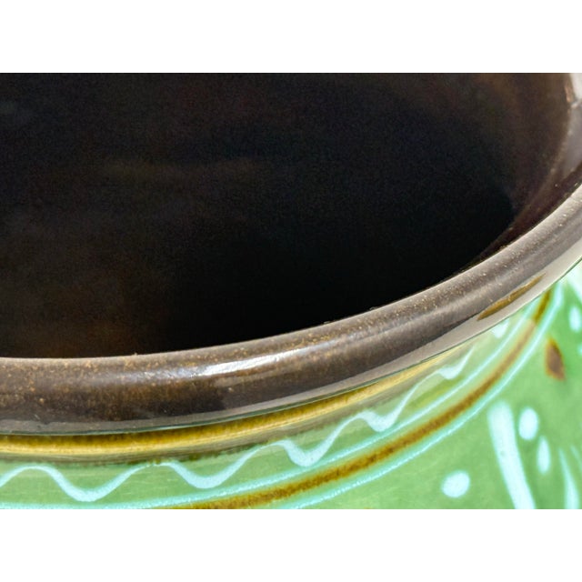 Hungarian Folk Art Double-Handled Pottery Vessel, Signed For Sale In San Francisco - Image 6 of 12