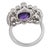 Mid Century Amethyst Diamond Platinum Cocktail Ring, Size 4.75 For Sale In Los Angeles - Image 6 of 6