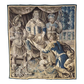 Mid-18th Century French Aubusson Historical Tapestry of Alexander the Great For Sale