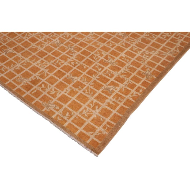 1990s 1990s Sun Faded Orange/Brown Hand Knotted Wool Rug For Sale - Image 4 of 10