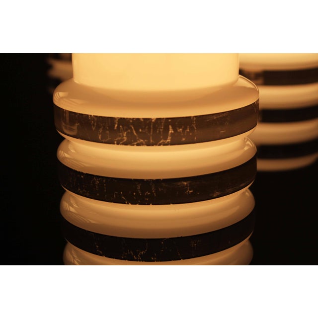 Suspension Light in Chromed Metal and Opaline Glass, 1970s For Sale - Image 3 of 12