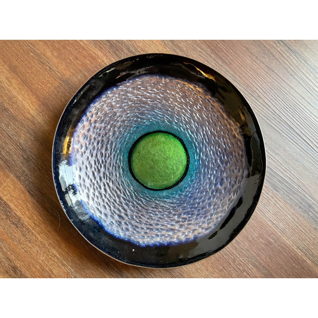 Modern Vintage 1980s Decorative Blu Bowl in Brass. Signed, Italy For Sale - Image 3 of 6