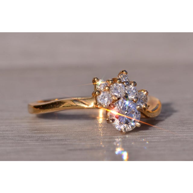 Gold The Sunshine: Vintage Natural Diamond Engagement Ring in Yellow Gold For Sale - Image 8 of 11