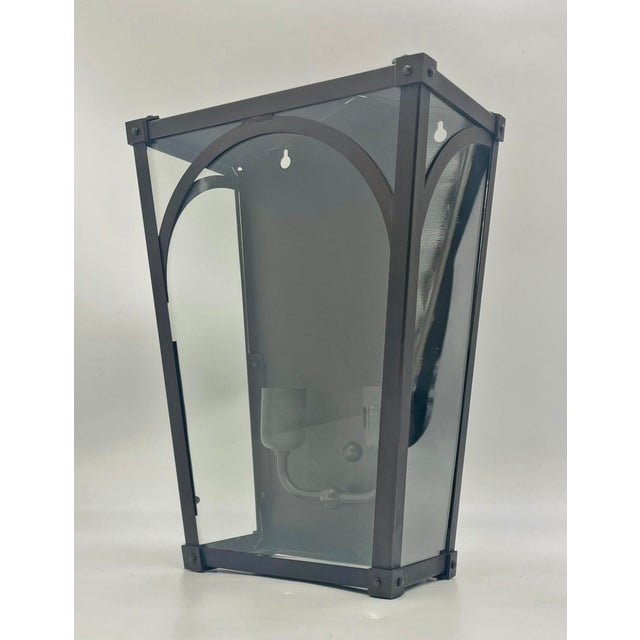 2010s Remains Lighting "Mercer 17" Exterior Brass Lantern or Wall Sconce, American For Sale - Image 5 of 10