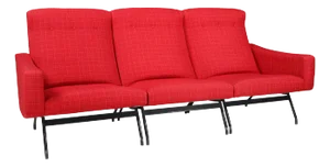 Sectional Sofa Seat in Red by Joseph-André Motte for Steiner, 1950s, Set of 3