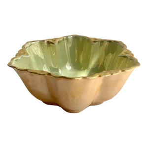 1912 M Z Austria Smaller Yellow & Copper Fluted Porcelain Bowl