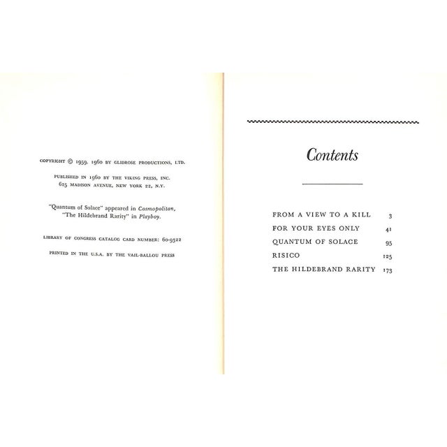 "For Your Eyes Only" Book 1960 Fleming, Ian For Sale - Image 4 of 9