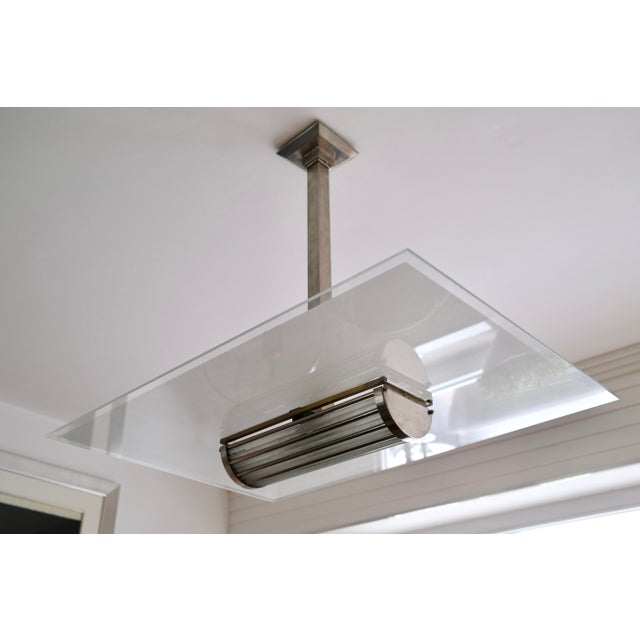 Ceiling Lamp with Glass Rods and Chrome Plating, 1930s, in Good conditions. Designed 1920 to 1949 Up to 250V (Europe/UK...