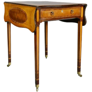 George III Satinwood and Mahogany Pembroke Table